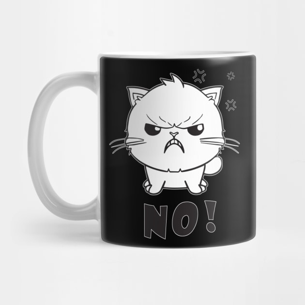 Cute angry cat hissing No! by SPJE Illustration Photography